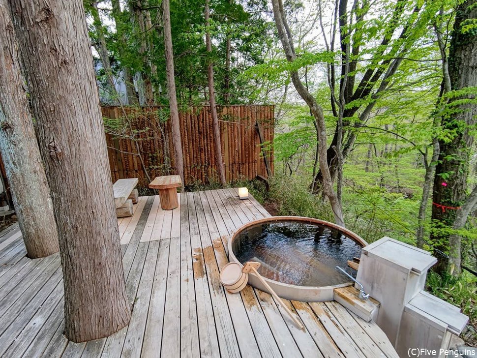 温泉山荘だいこんの花の森林テラスの専用露天風呂